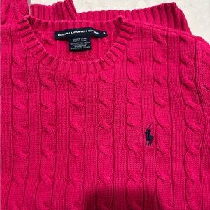 Ralph Lauren Pink Cable Knit Sweater Ladies Size M